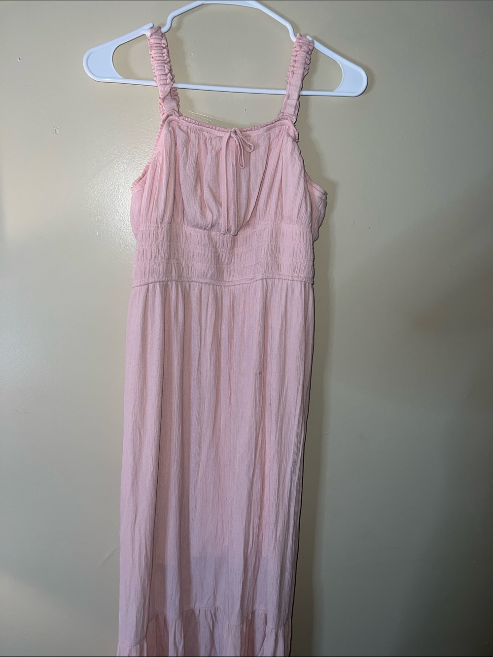 Celebrity Pink Light Pink Ruched-Strap Maxi Dress